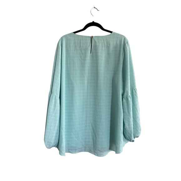 NWT Investments Woman 2X Top blouse Top Mint Green Balloon Sleeves Lined #2462 - Picture 5 of 12